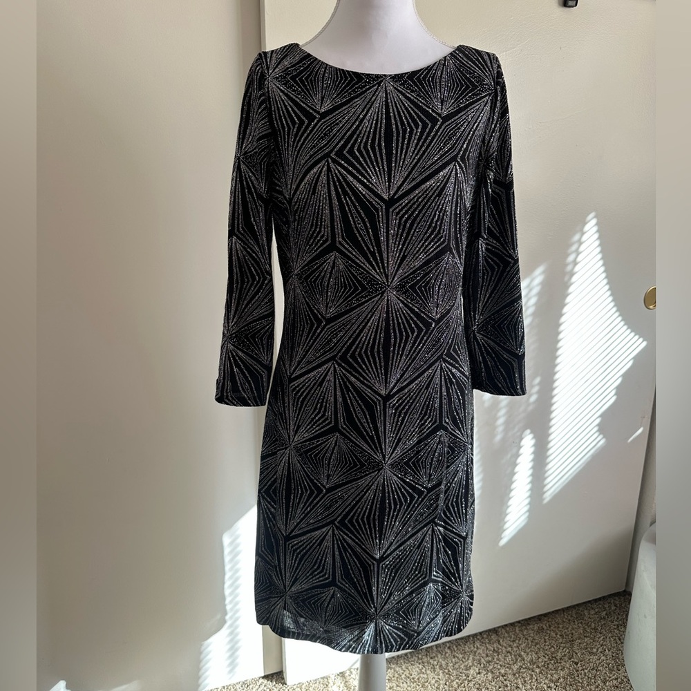 Chic Long Sleeve Geometric Dress